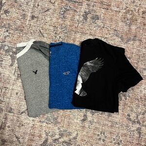Set of 3 short sleeve t’s American Eagle & Hollister